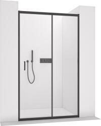 Cerano - Orlano tolóajtó zuhanykabinhoz B/J - 5 mm - matt fekete, átlátszó üveg - 100x195 cm