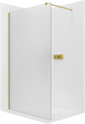 Cerano - Zuhanykabin Onyx Cube bal/jobb - 8 mm - négyzet alakú tartó - szálcsiszolt arany, matt üveg - 160x200 cm