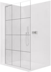 Cerano - Zuhanykabin Onyx L-bal oldali merevítővel - 8 mm - króm, ipari üveg - 100x200 cm