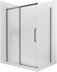 Cerano - Lantono zuhanykabin - bal - 8 mm - Soft-Close - matt fekete, tejüveg - 110x100 cm - tolóajtó