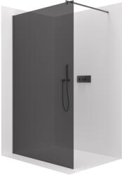 Cerano - Zuhanykabin Onyx kerek bal/jobb - 10 mm - kerek tartó - matt fekete, grafitüveg - 120x200 cm