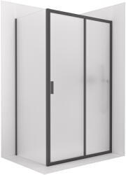 Cerano - Zuhanykabin Varone LINE B/J - 6 mm - matt fekete, matt üveg - 110x100 cm - tolóajtó