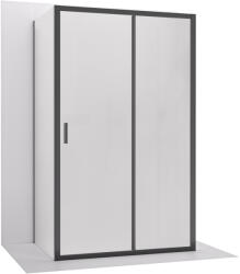 Cerano - Háromfalú zuhanykabin Varone LINE UL/P - 6 mm - matt fekete, matt üveg - 100x70 cm - tolóajtó