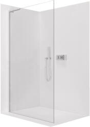 Cerano - Zuhanykabin Onyx L-bal oldali merevítővel - 10 mm - króm, átlátszó üveg - 140x200 cm