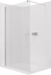Cerano - Zuhanykabin Onyx kerek bal/jobb - 8 mm - kerek tartó - króm, rovátkolt üveg - 80x200 cm