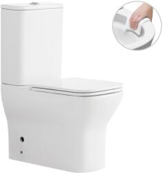 Cerano - WC kombináció Hugo, Rimless + Slim/UF ülőke - alsó/hátsó lefolyó - fényes fehér - 63, 5x35, 5 cm
