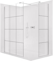 Cerano - Zuhanykabin Onyx TL/P - 8 mm - négyzet alakú tartó - króm, ipari üveg - 150x150x200 cm