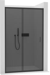 Cerano - Varone LINE B/J tolóajtó zuhanykabinhoz - 6 mm - matt fekete, grafitüveg - 140x195 cm