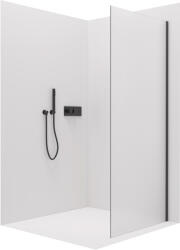 Cerano - Lantono oldalfal - bal - 8 mm - matt fekete, tejüveg - 100x195 cm - egy darabból fix