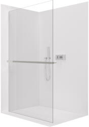 Cerano - Walk-in kristály zuhanyfal bal/jobb - 8 mm + polc/törölközőtartó - merevítő nélküli rendszer - króm, átlátszó üveg - 90x200 cm