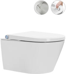 Cerano - fali WC beépített elektronikus bidével Cronus Standard, Vortex Rimless 180° + UF ülőke - fényes fehér - 59, 3x38, 4 cm