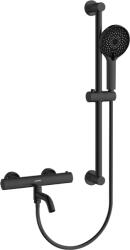 Cerano - Selma fali kádcsaptelep tartozékokkal - termosztatikus - forgatható kifolyóval - matt fekete