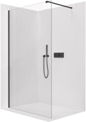 Cerano - Zuhanykabin Onyx Cube bal/jobb - 10 mm - négyzet alakú tartó - matt fekete, átlátszó üveg - 160x200 cm
