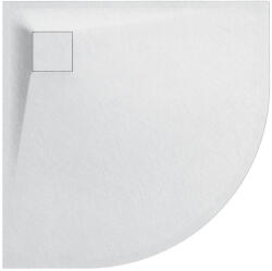 Cerano - Quarto negyedkör alakú zuhanytálca - SMC/ásványi kompozit - strukturált fehér matt - 90x90x3 cm