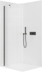 Cerano - Zuhanykabin Onyx YL/P - 8 mm - matt fekete, rovátkolt üveg - 50x200 cm