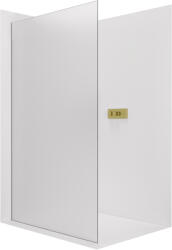 Cerano - Walk-in Crystal bal/jobb zuhanykabin - 8 mm - merevítő nélküli rendszer - szálcsiszolt arany, matt üveg - 80x200 cm