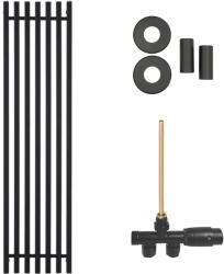 Cerano - Francesco fürdőszobai radiátor szett - központi fűtés - oldalsó egypontos csatlakozás - 872W - matt fekete - 1500x390 mm