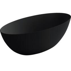 Cerano - Emilia öntött márványból készült szabadon álló kád - matt fekete - 180x85cm (CER-417539)