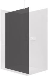 Cerano - Zuhanykabin Onyx Top Round B/J - 8 mm - kerek tartó - matt fehér, grafitüveg - 140x200 cm