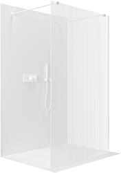 Cerano - Zuhanykabin Onyx Duo bal/jobb - 8 mm - négyzet alakú tartó - matt fehér, rovátkolt üveg - 150x200 cm