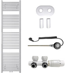 Cerano - Lincoln fürdőszobai radiátor szett - kombinált fűtés, wifi rúd - központi csatlakozás 50 mm - 300W - fényes fehér - 1800x500 mm (CER-663400)
