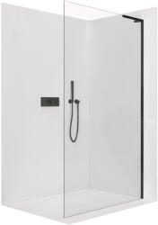Cerano - Zuhanykabin Onyx B-jobb oldali merevítővel - 10 mm - matt fekete, átlátszó üveg - 160x200 cm