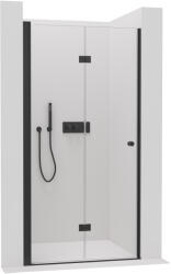 Cerano - Volpe harmonikaajtó bal/jobb - 6 mm - matt fekete, átlátszó üveg - 60x190 cm