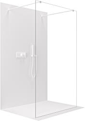 Cerano - Zuhanykabin Onyx Duo bal/jobb - 8 mm - négyzet alakú tartó - matt fehér, átlátszó üveg - 140x200 cm