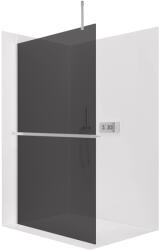 Cerano - Zuhanykabin Onyx Top Cube bal/jobb - 8 mm - négyzet alakú tartó + polc/törölközőtartó - króm, grafitüveg - 140x200 cm