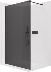 Cerano - Zuhanykabin Onyx Cube bal/jobb - 8 mm - négyzet alakú tartó - matt fekete, grafitüveg - 150x200 cm