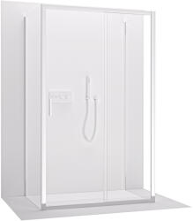 Cerano - Háromfalú zuhanykabin Varone LINE UL/P - 6 mm - króm, átlátszó üveg - 90x80x195 cm - tolóajtó