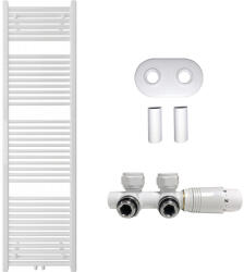 Cerano - Lincoln fürdőszobai radiátor szett - központi fűtés - központi csatlakozás 50 mm - 559W - fényes fehér - 1800x500 mm (CER-663418)
