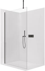 Cerano - Zuhanykabin Onyx Top Cube bal/jobb - 8 mm - négyzet alakú tartó - matt fekete, átlátszó üveg - 160x200 cm
