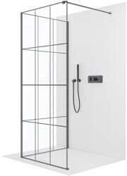 Cerano - Zuhanykabin Onyx Corner Cube bal/jobb - 8 mm - matt fekete, ipari üveg - 150x110x200 cm