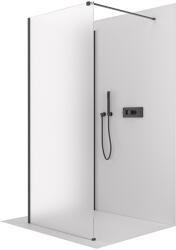 Cerano - Zuhanykabin Onyx Corner Cube B/J - 8 mm - négyzet alakú tartó - matt fekete, matt üveg - 100x90x200 cm