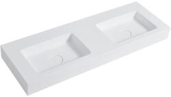 Cerano - Geminia öntött márvány mosdó - fali - matt fehér - 163x45 cm