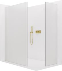 Cerano - Walk-in Crystal TL/P zuhanyfal - 8 mm - merevítő nélküli rendszer - szálcsiszolt arany, matt üveg - 130x80x200 cm