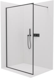 Cerano - Zuhanykabin Moreli bal/jobb - 8 mm - matt fekete, átlátszó üveg - 150x200 cm