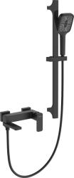 Cerano - Zenira fali kádcsaptelep tartozékokkal - matt fekete