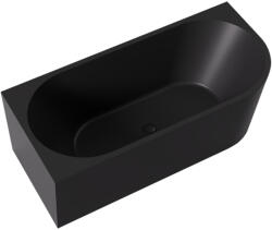 Cerano - Szabadon álló akril kád Bianco, bal oldali - matt fekete - 150x75 cm