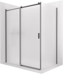 Cerano - Santoro zuhanykabin - bal - 6 mm - matt fekete, matt üveg - 130x90 cm - tolóajtó