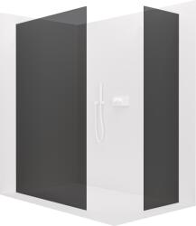 Cerano - Walk-in Crystal TL/P zuhanyfal - 8 mm - merevítő nélküli rendszer - matt fehér, grafitüveg - 110x110x200 cm