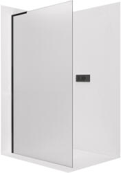 Cerano - Zuhanykabin Onyx L-bal oldali merevítővel - 8 mm - matt fekete, matt üveg - 110x200 cm