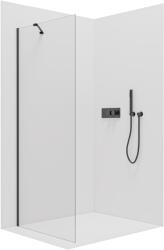 Cerano - Antelo oldalfal B/J - 6 mm - matt fekete, átlátszó üveg - 100x190 cm