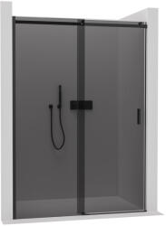 Cerano - Santoro B/J tolóajtó zuhanykabinhoz - 6 mm - matt fekete, grafitüveg - 120x195 cm