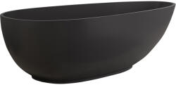 Cerano - Öntött márványból készült szabadon álló kád Aura - matt fekete - 180x90 cm (CER-VELA1050B)