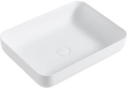 Cerano - Ora öntött márvány mosogató - pulton - matt fehér - 54x36 cm