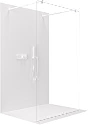 Cerano - Zuhanykabin Onyx Duo bal/jobb - 8 mm - kerek tartó - matt fehér, átlátszó üveg - 80x200 cm