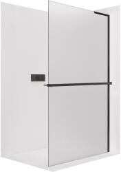 Cerano - Zuhanykabin Onyx B-jobb oldali merevítővel - 8 mm + polc/törölközőtartó - matt fekete, matt üveg - 110x200 cm
