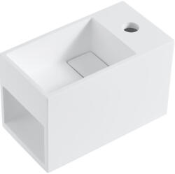 Cerano - Zeno öntött márvány mosdó, jobb oldali fali - matt fehér - 33x18 cm